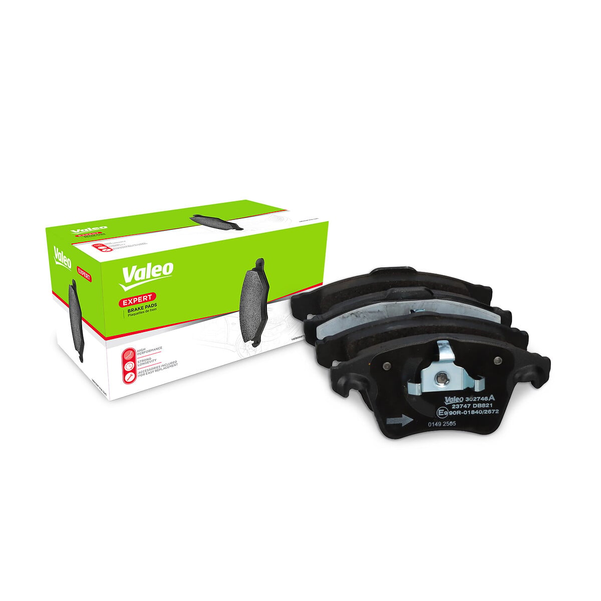 Jeu de 4 plaquettes de frein VALEO ref. 302746A